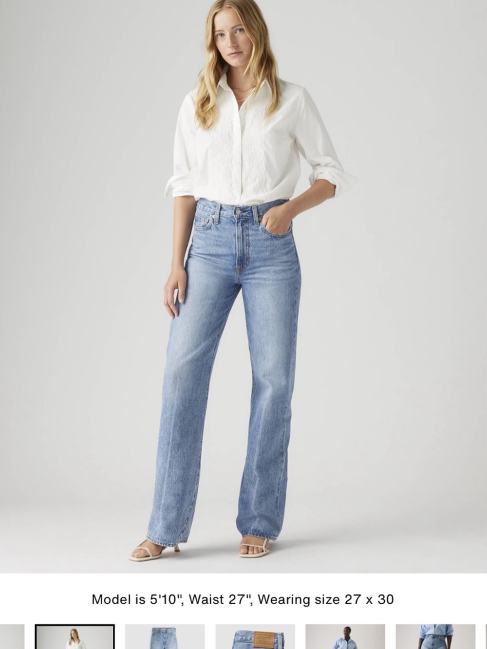 Levi’s Ribcage Wide Leg Jeans in Light Blue
